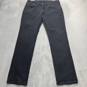 Levi's 514 Straight Fit Jeans Mens 36x32 Charcoal Black Denim Cotton Streetwear
